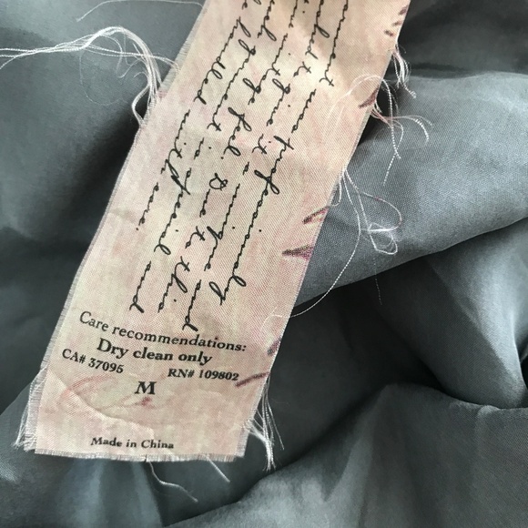 100% Silk Midi A Line Skirt Gray Chiffon Lettuce Hem Side Zip Womens M - Picture 10 of 12